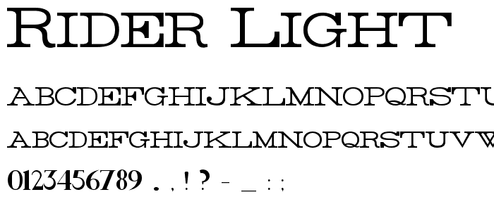 Rider Light font